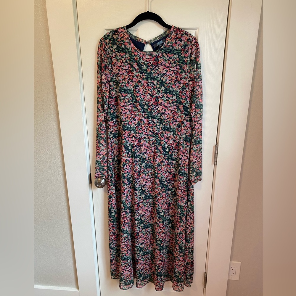 Eva Franco Multicolor Floral Long Sleeve Dress